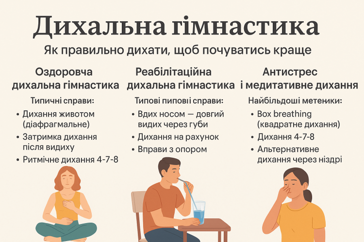 Дихальна гімнастика: як правильно дихати, щоб почуватись краще