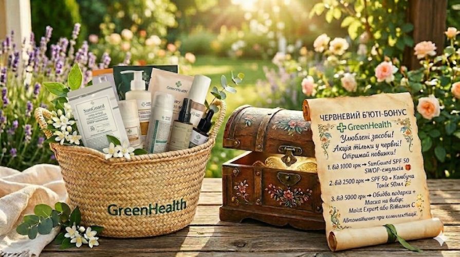 Червневий б'юті-бонус: купуй улюблену косметику GreenHealth та отримуй ексклюзивні новинки у подарунок